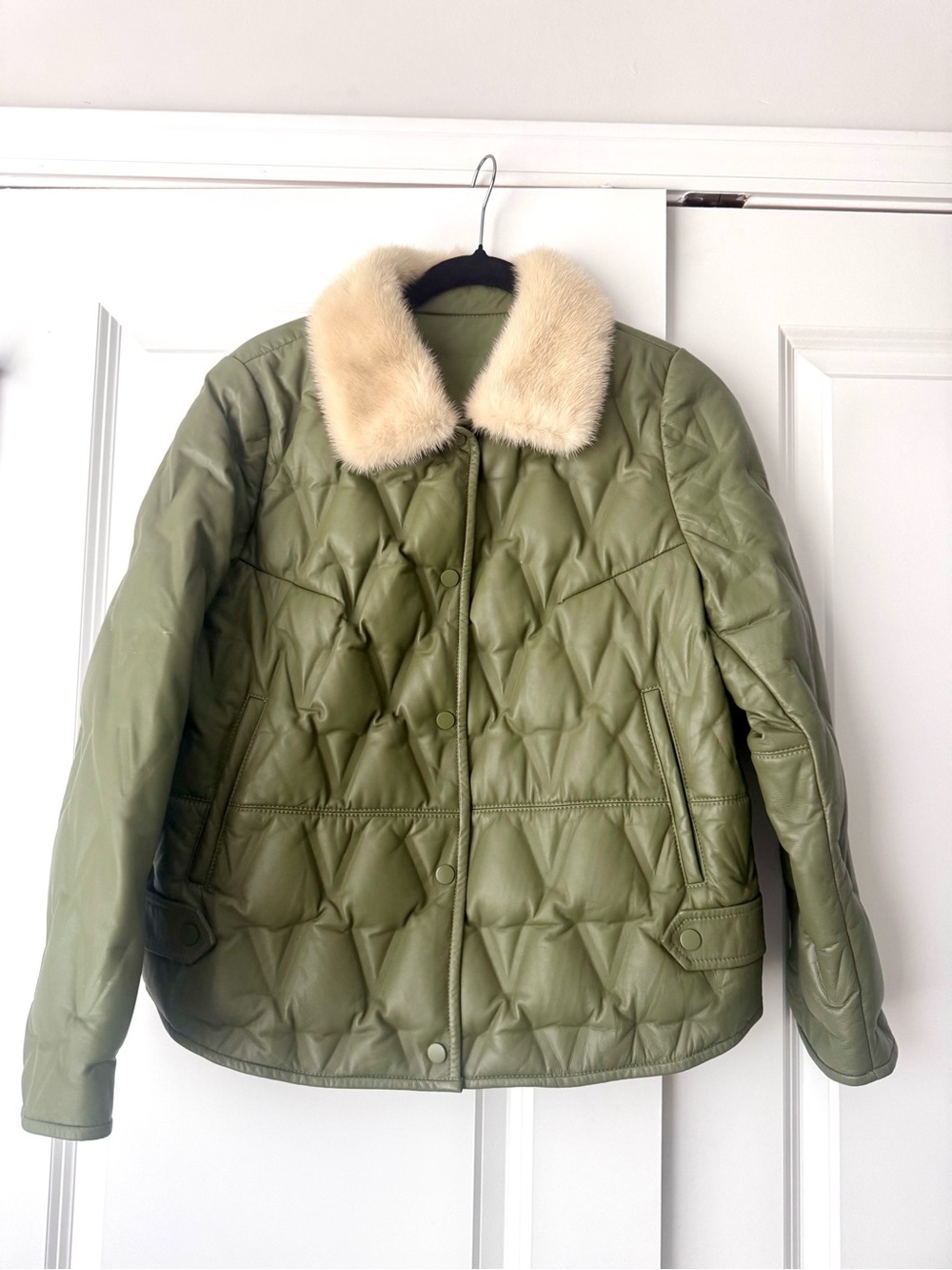 Genuine Sheepskin Leather Down Jacket | Kopenhagen Fur Mink
